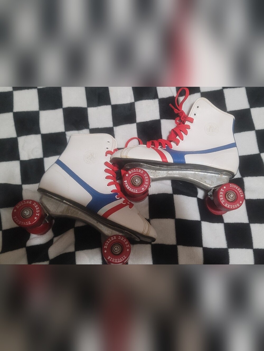 Vintage 80s Roller Derby Red,White,& Blue Roller Skates Women's Size 6 - 6.5 - Picture 4 of 9